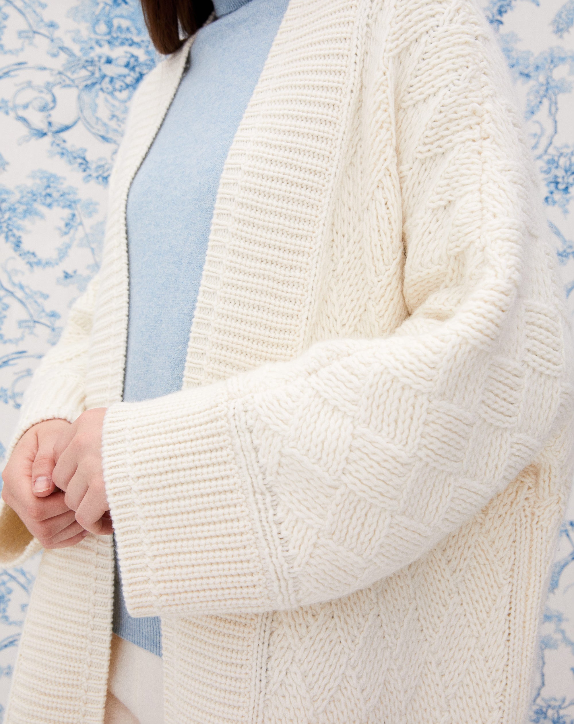 Stitch jacket in alpaca and cashmere - Natural