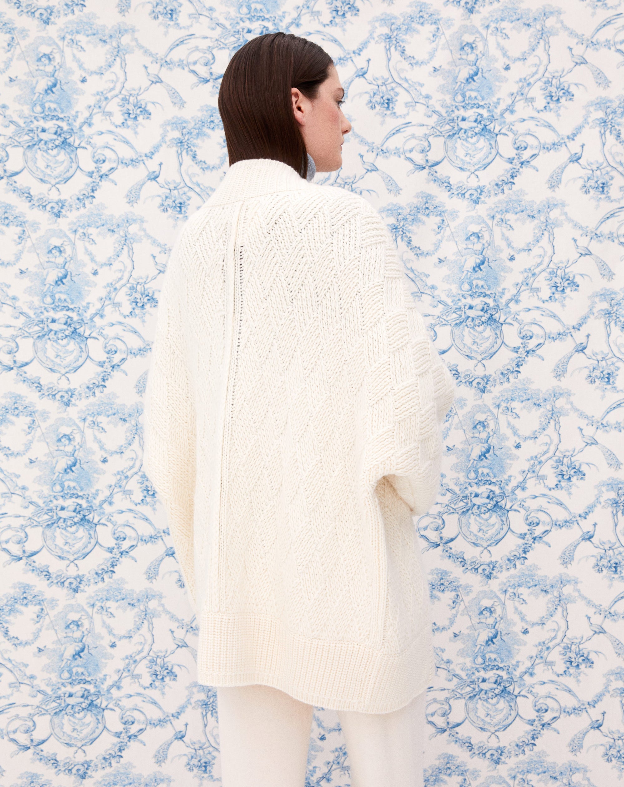 Stitch jacket in alpaca and cashmere - Natural