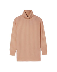 Openwork cashmere turtleneck jumper - Camel