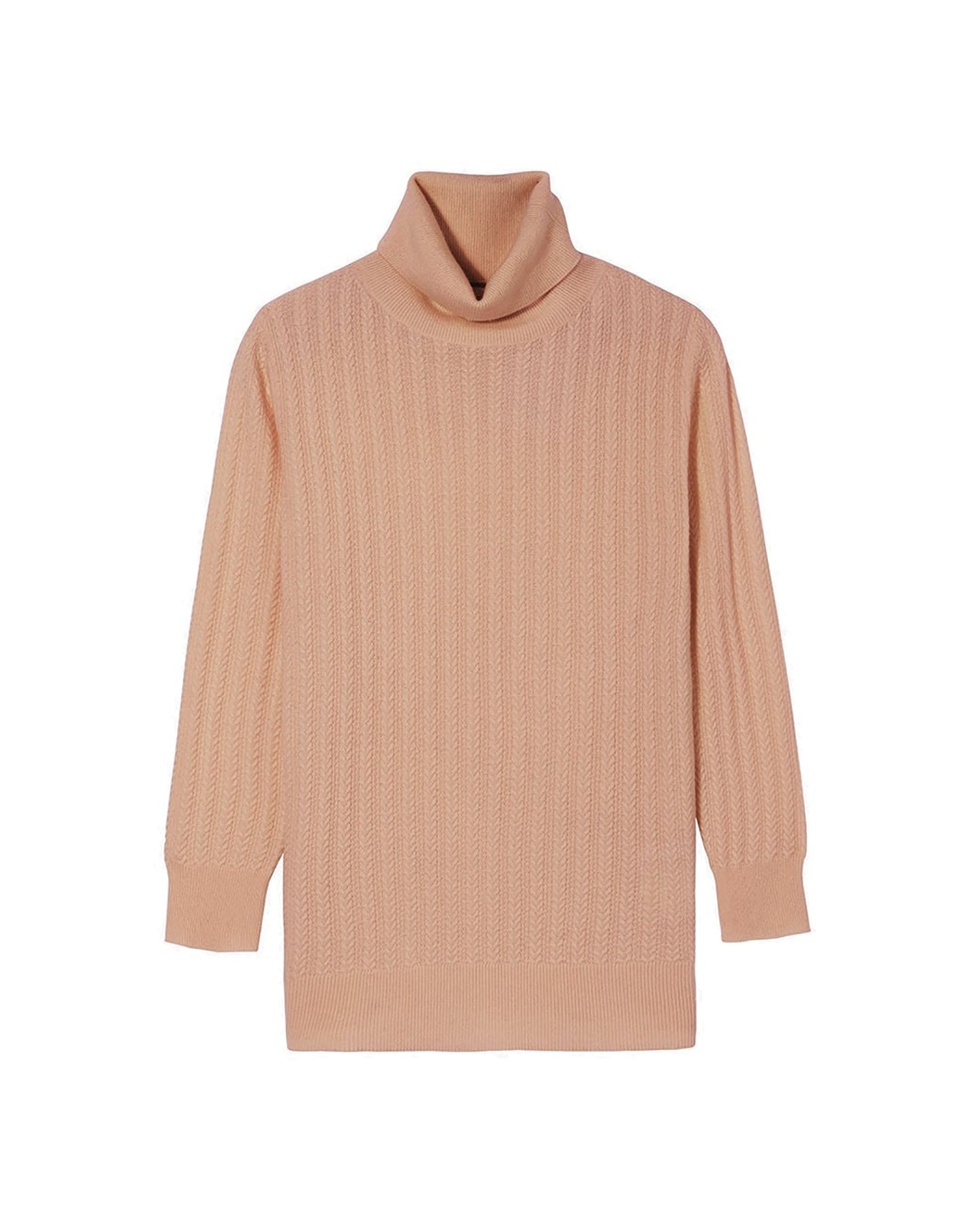 Openwork cashmere turtleneck jumper - Camel