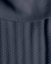 Pull col roulé torsades ajourees en cachemire - Encens