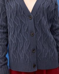 Geometric cashmere twist cardigan - Incense