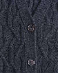 Geometric cashmere twist cardigan - Incense