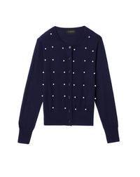 Cashmere beaded cardigan - Navy