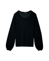 Pull ras de cou à torsades ajourées en cachemire - Noir