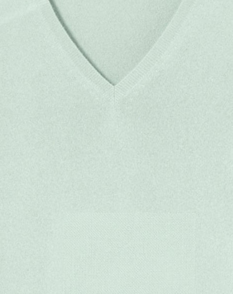 Slim-fit V-neck jumper with cashmere and silk wrist slits - Cristal