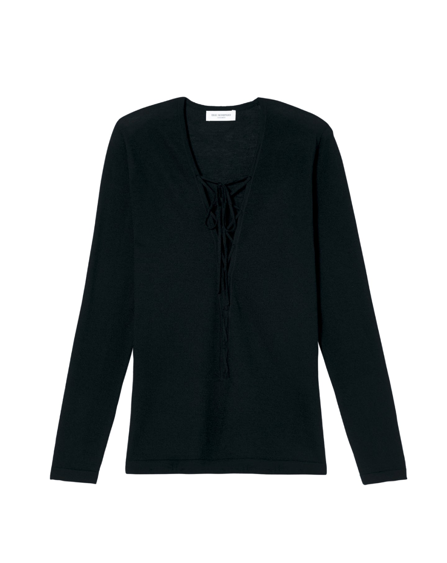 Cashmere V Lace jumper - Black
