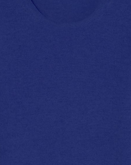 Pull ras de cou cintré à fentes en cachemire et soie - Bleu Atlantide