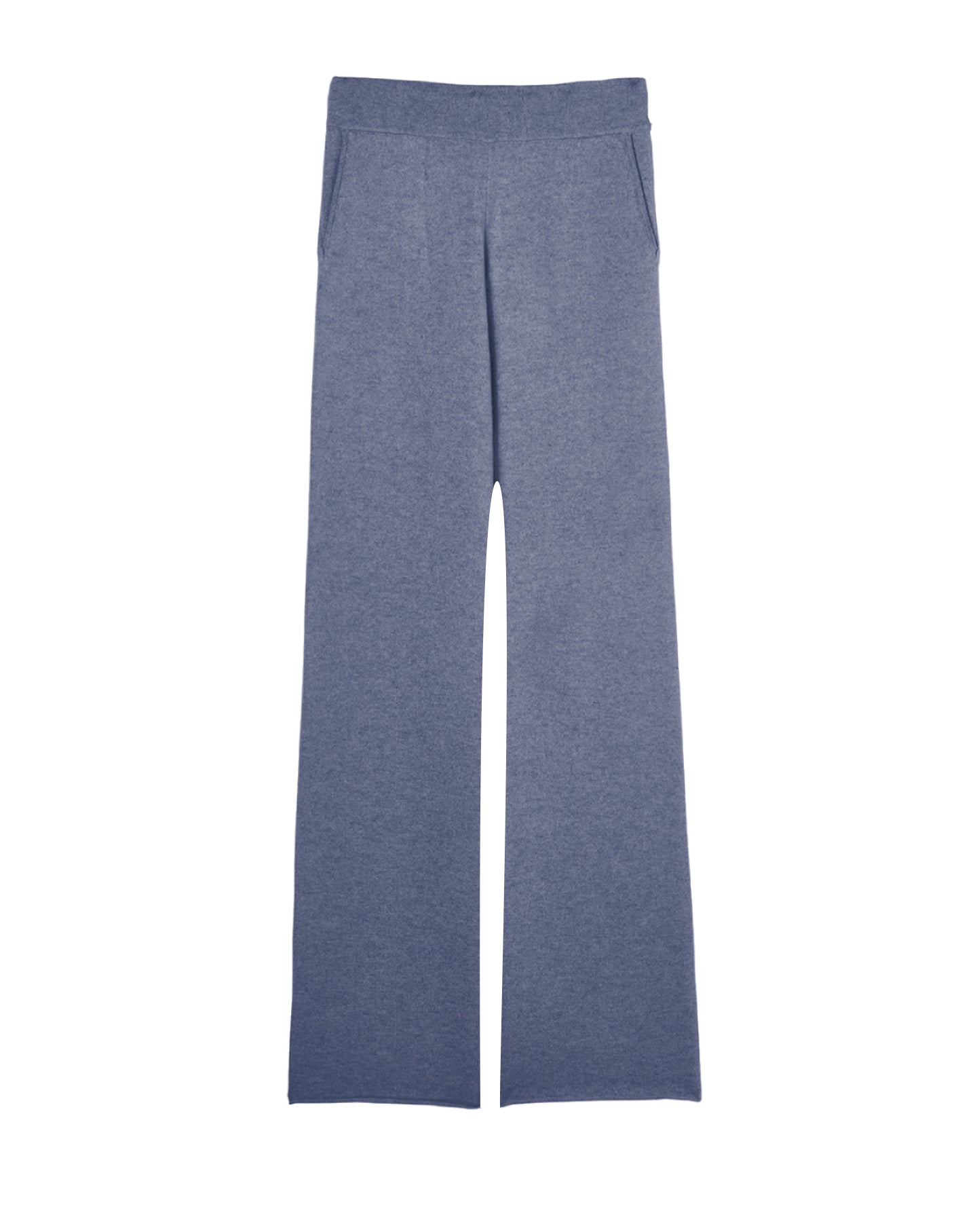 Cashmere flowing jersey trousers - Denim