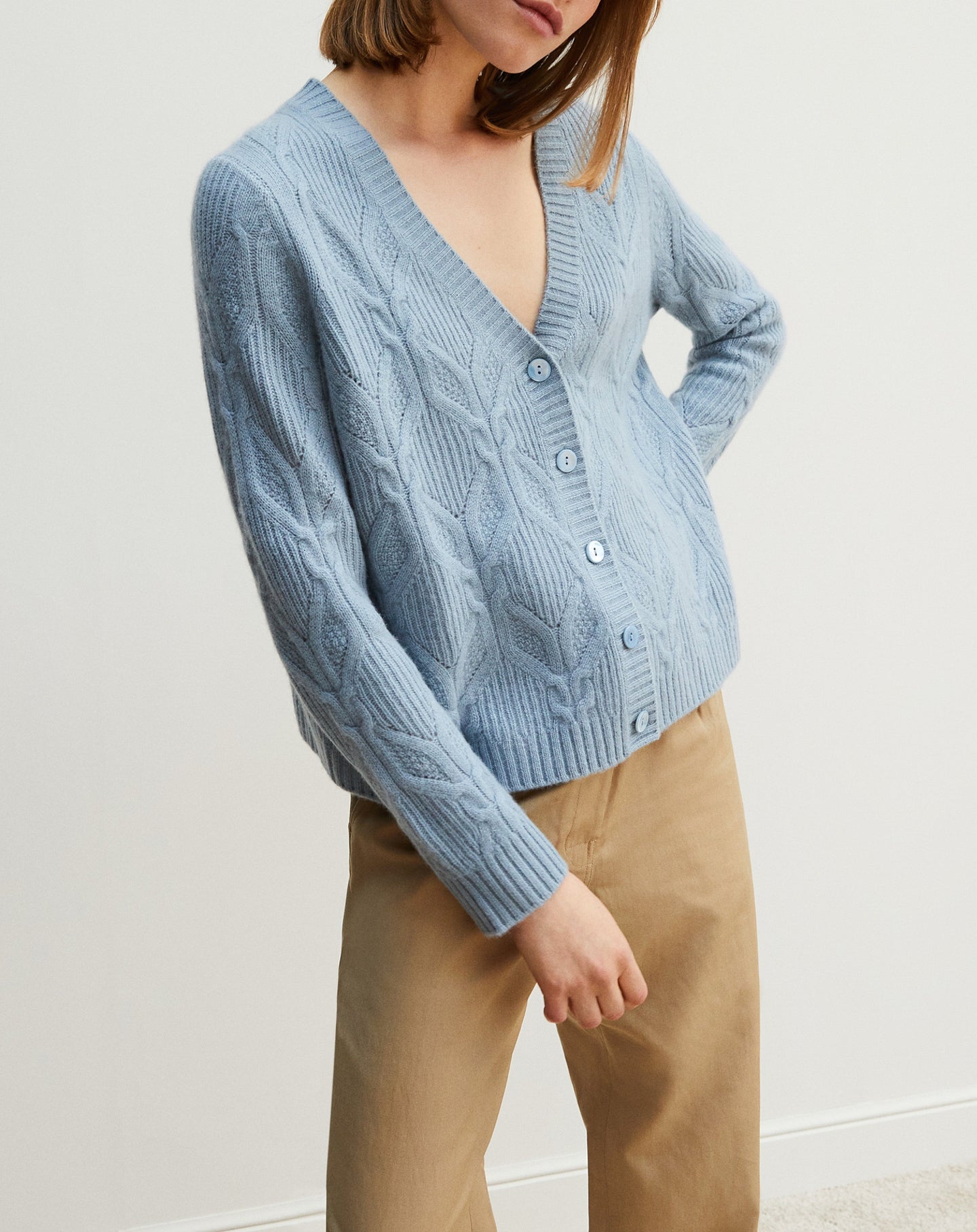 Gilet ample Pointelle torsadé en cachemire - Cirrus