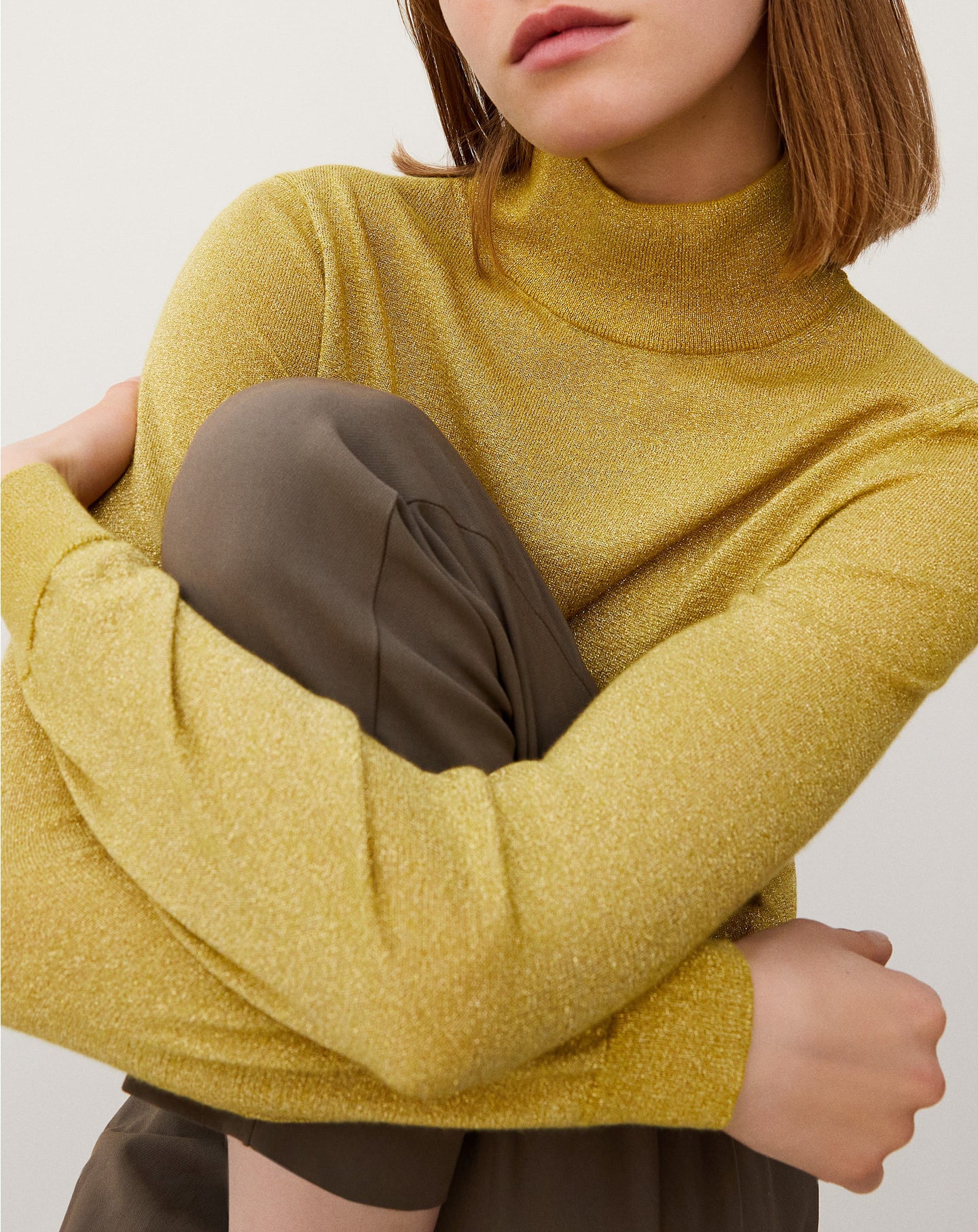 Metallic cashmere stand-up collar - Chaume