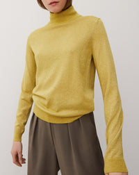 Metallic cashmere stand-up collar - Chaume