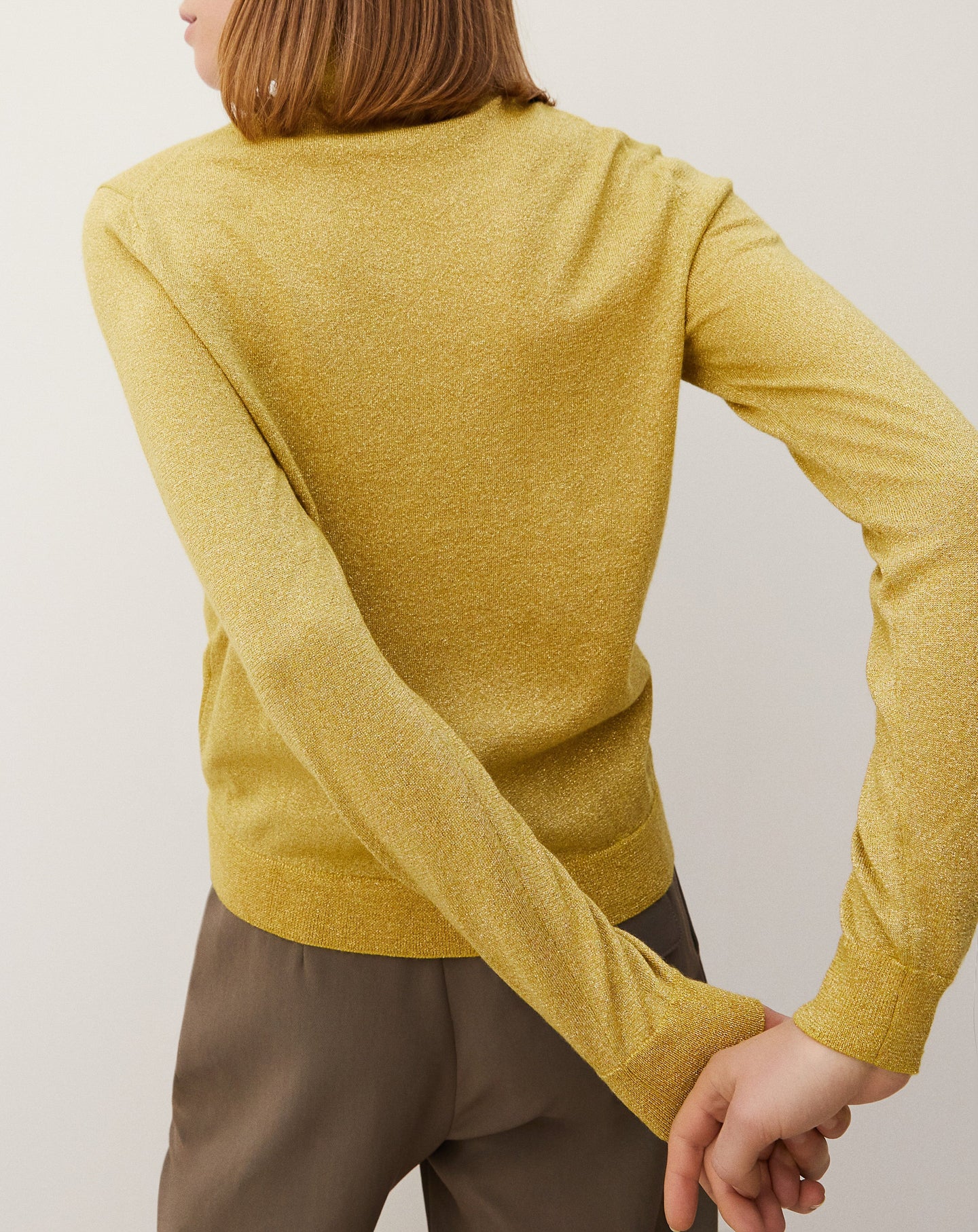 Metallic cashmere stand-up collar - Chaume
