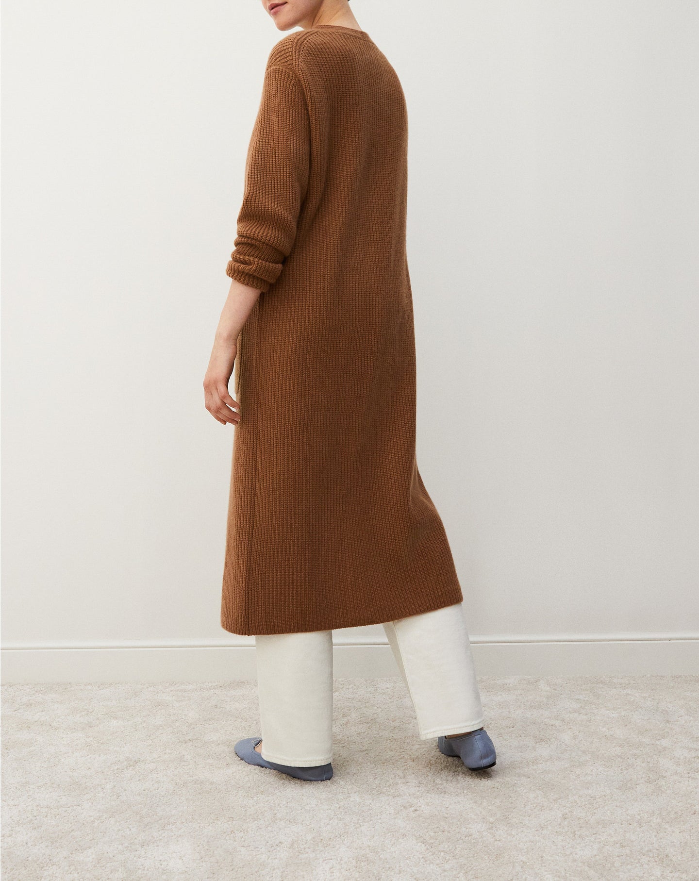 Gilet long à poches en cachemire - Vicuna