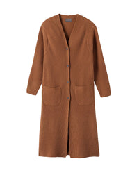 Gilet long à poches en cachemire - Vicuna