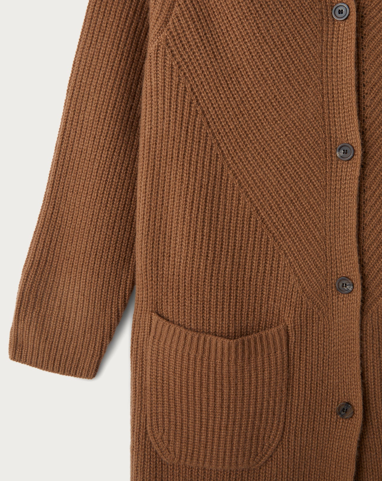 Gilet long à poches en cachemire - Vicuna