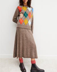 Intarsia argyle cashmere choker - Abbey Donegal