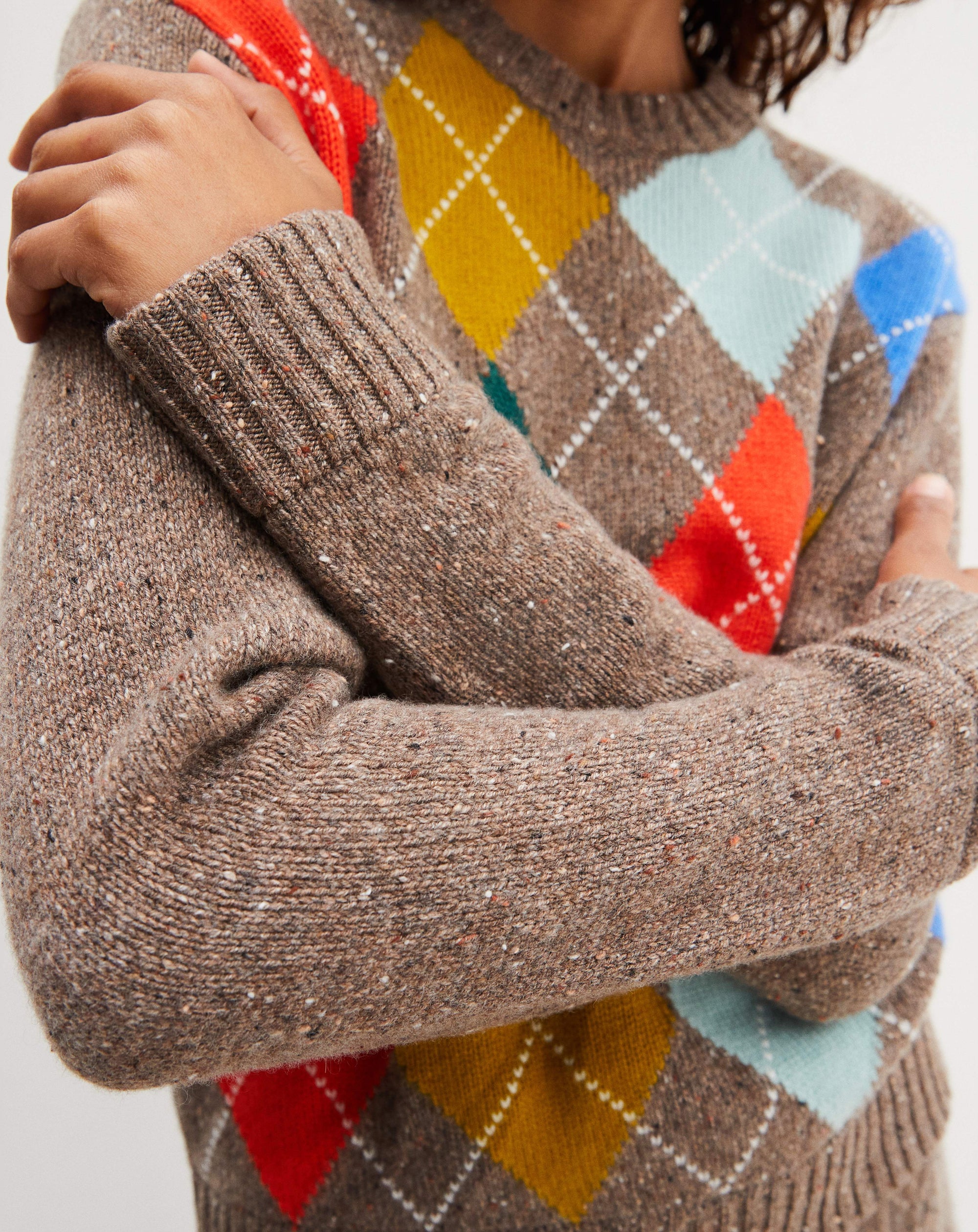 Intarsia argyle cashmere choker - Abbey Donegal