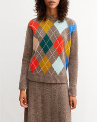 Intarsia argyle cashmere choker - Abbey Donegal