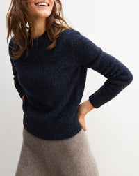 Genuine Cashmere Crew Neck Sweater - Donegal Nocturne Blue