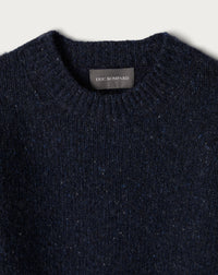 Genuine Cashmere Crew Neck Sweater - Donegal Nocturne Blue