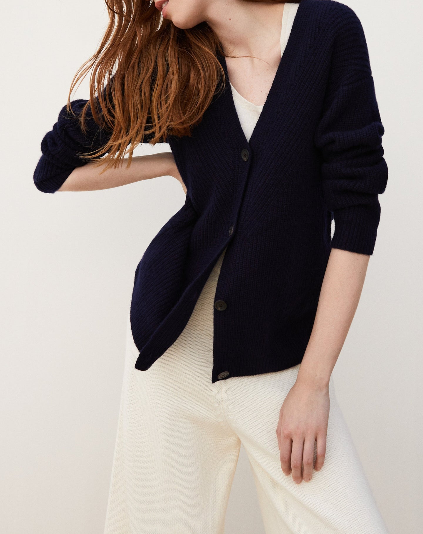 Gilet ample Jeux de Cotes en cachemire - Marine