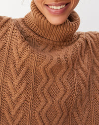 Pull col roulé ample géométrique en cachemire - Vicuna