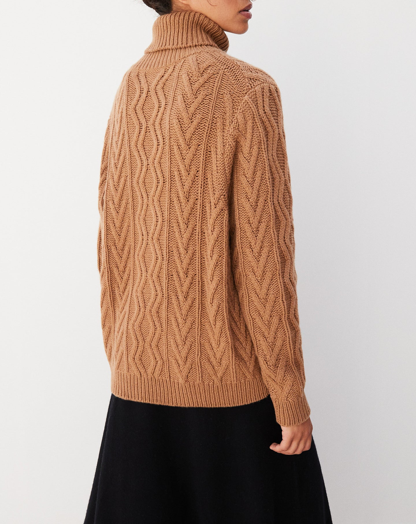 Pull col roulé ample géométrique en cachemire - Vicuna