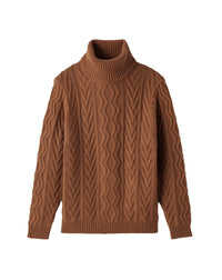 Pull col roulé ample géométrique en cachemire - Vicuna