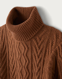 Pull col roulé ample géométrique en cachemire - Vicuna