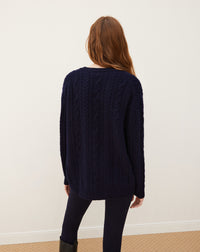 Loose-fitting cashmere cardigan - Navy