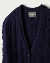 Loose-fitting cashmere cardigan - Navy