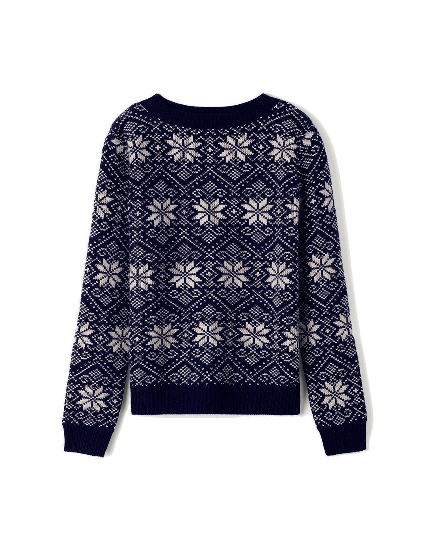 Neige cashmere jacquard collar - Navy