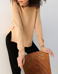 RECO130Pull col rond ample - Beige
