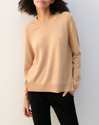 RECO130Pull col rond ample - Beige