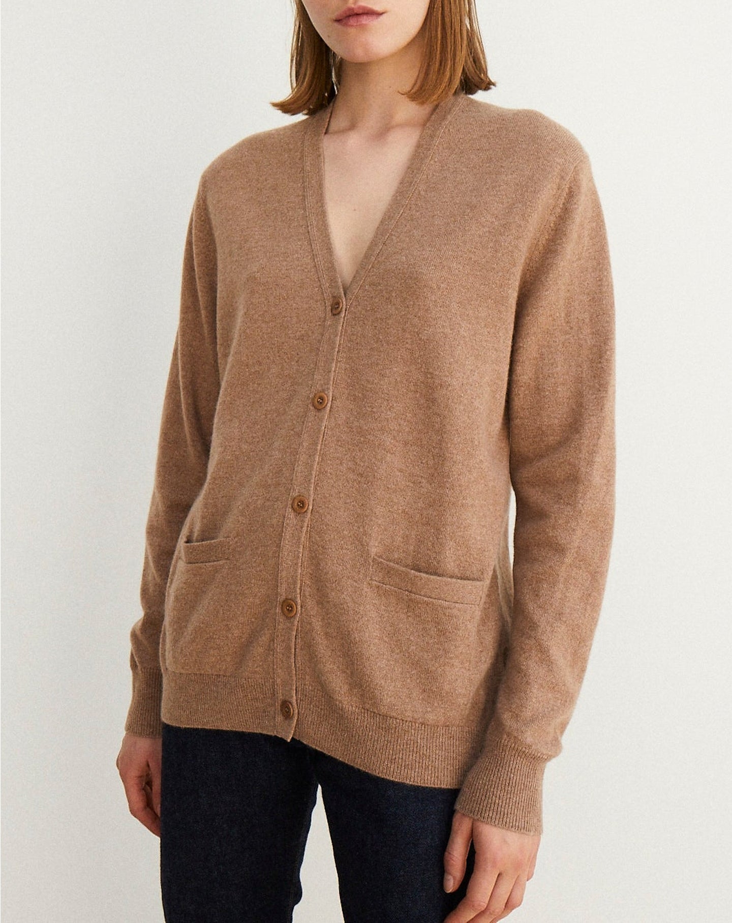 Classic cashmere cardigan - Camel