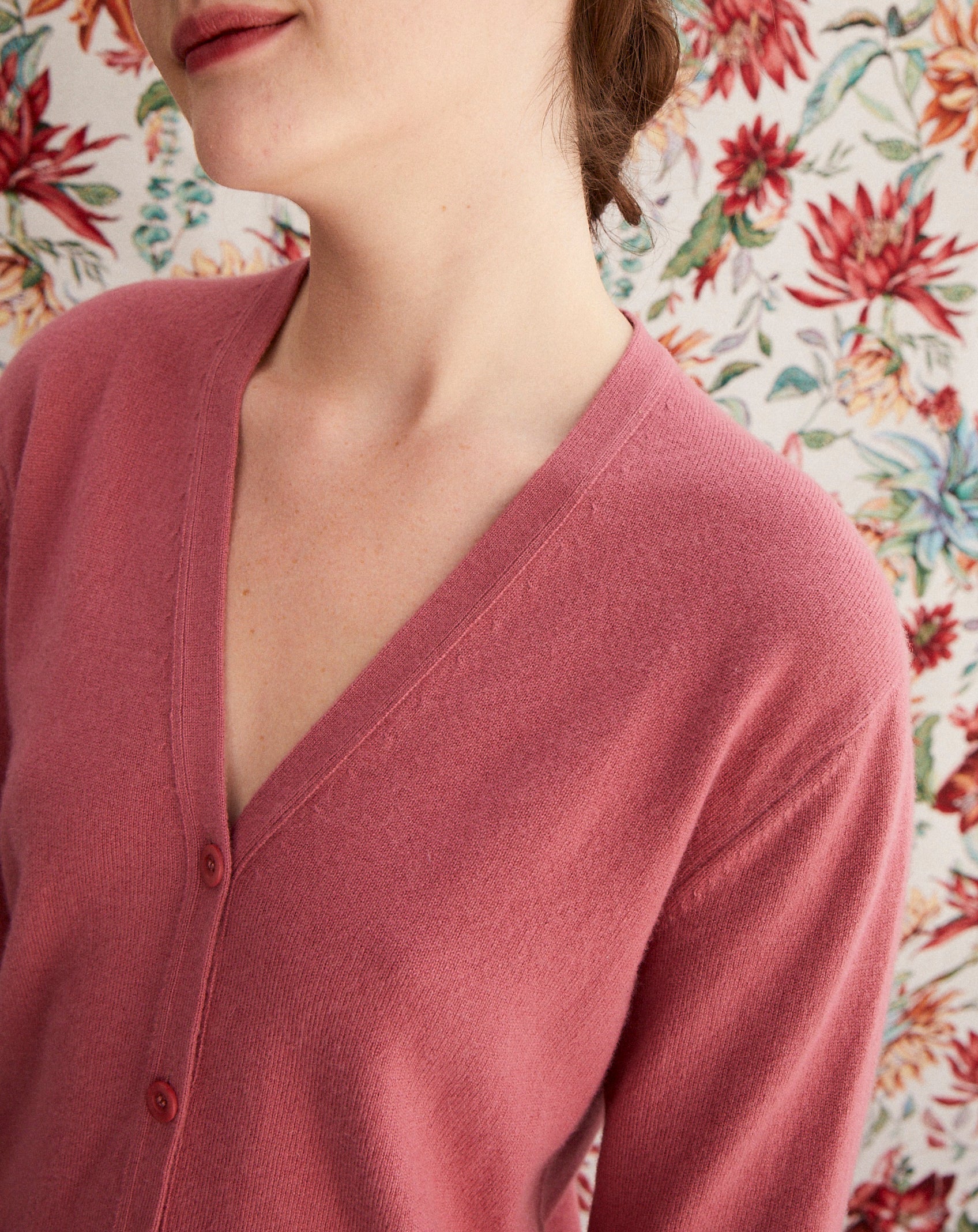 Classic cashmere cardigan - Bois de Rose