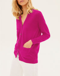 Classic cashmere cardigan - Primevert yellow