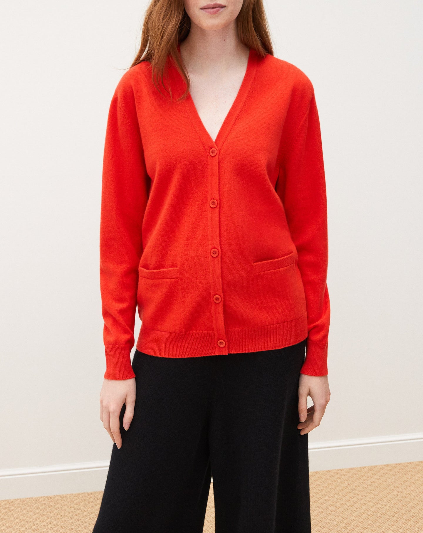 Classic cashmere cardigan - Lipstick