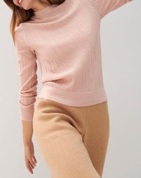 RECO120Ras De Cou Ultrafin Pointelle - Rose Charlotte