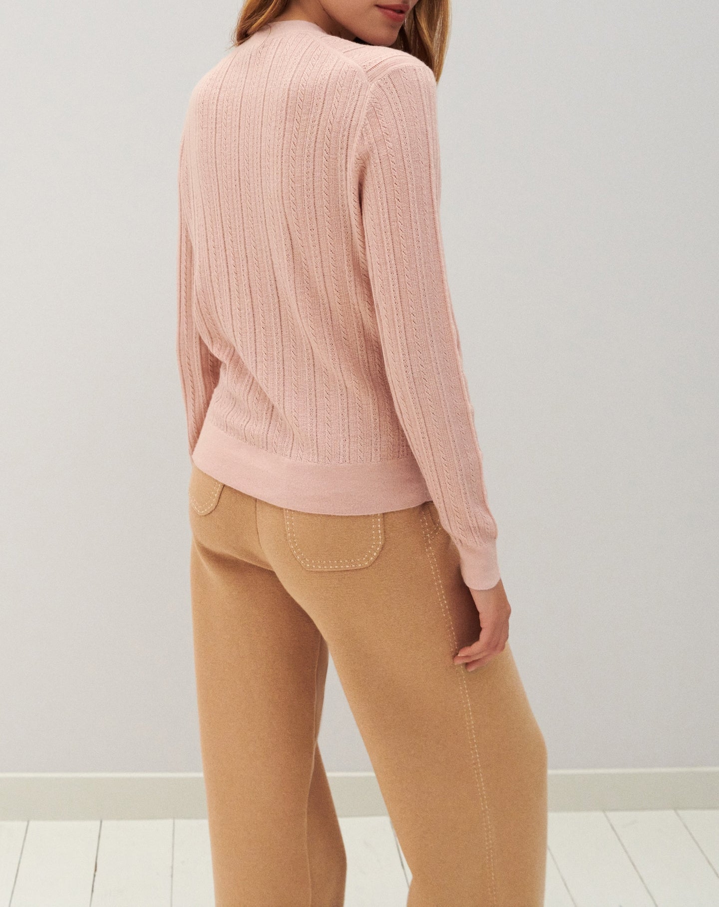 RECO120Ras De Cou Ultrafin Pointelle - Rose Charlotte