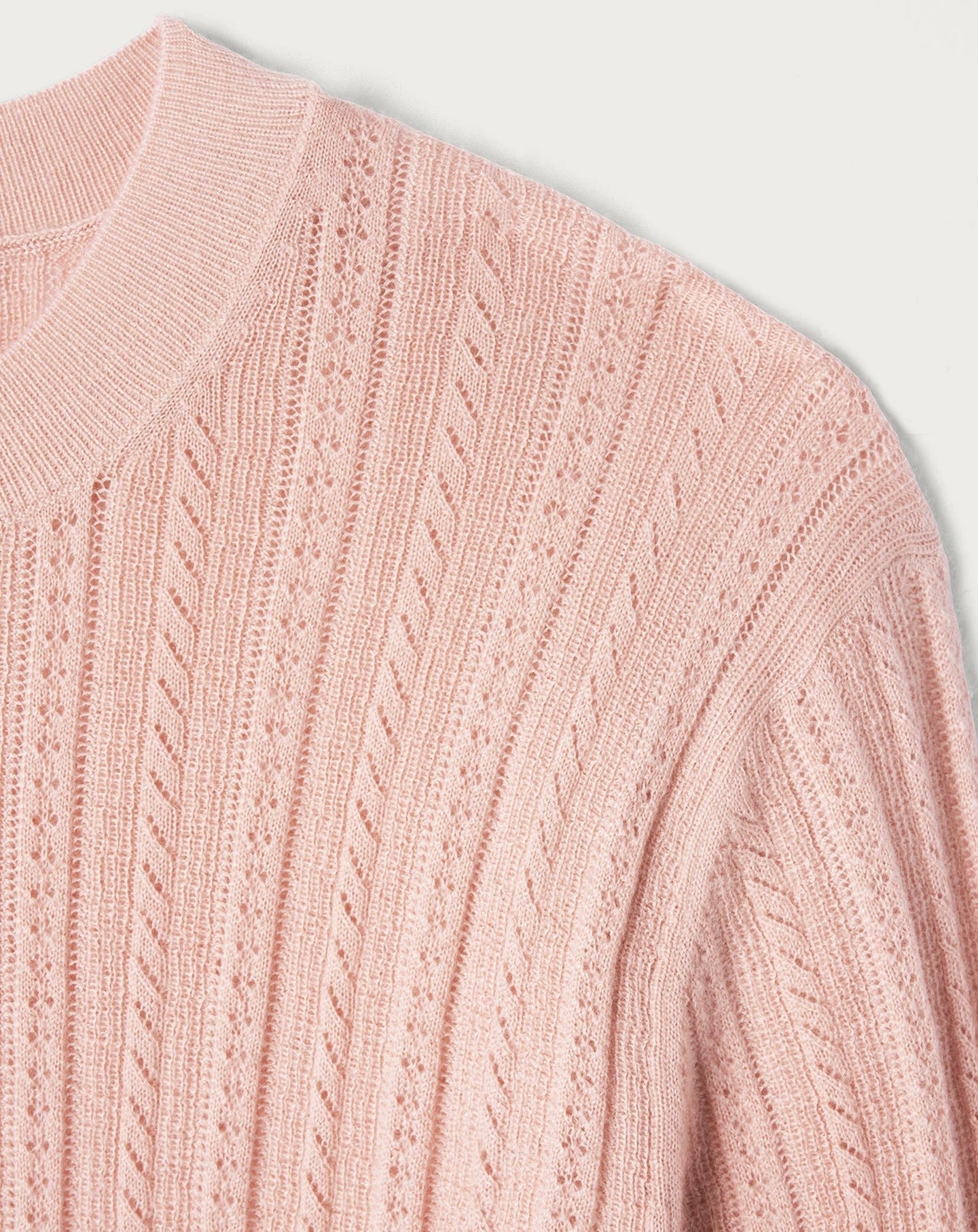 RECO120Ras De Cou Ultrafin Pointelle - Rose Charlotte