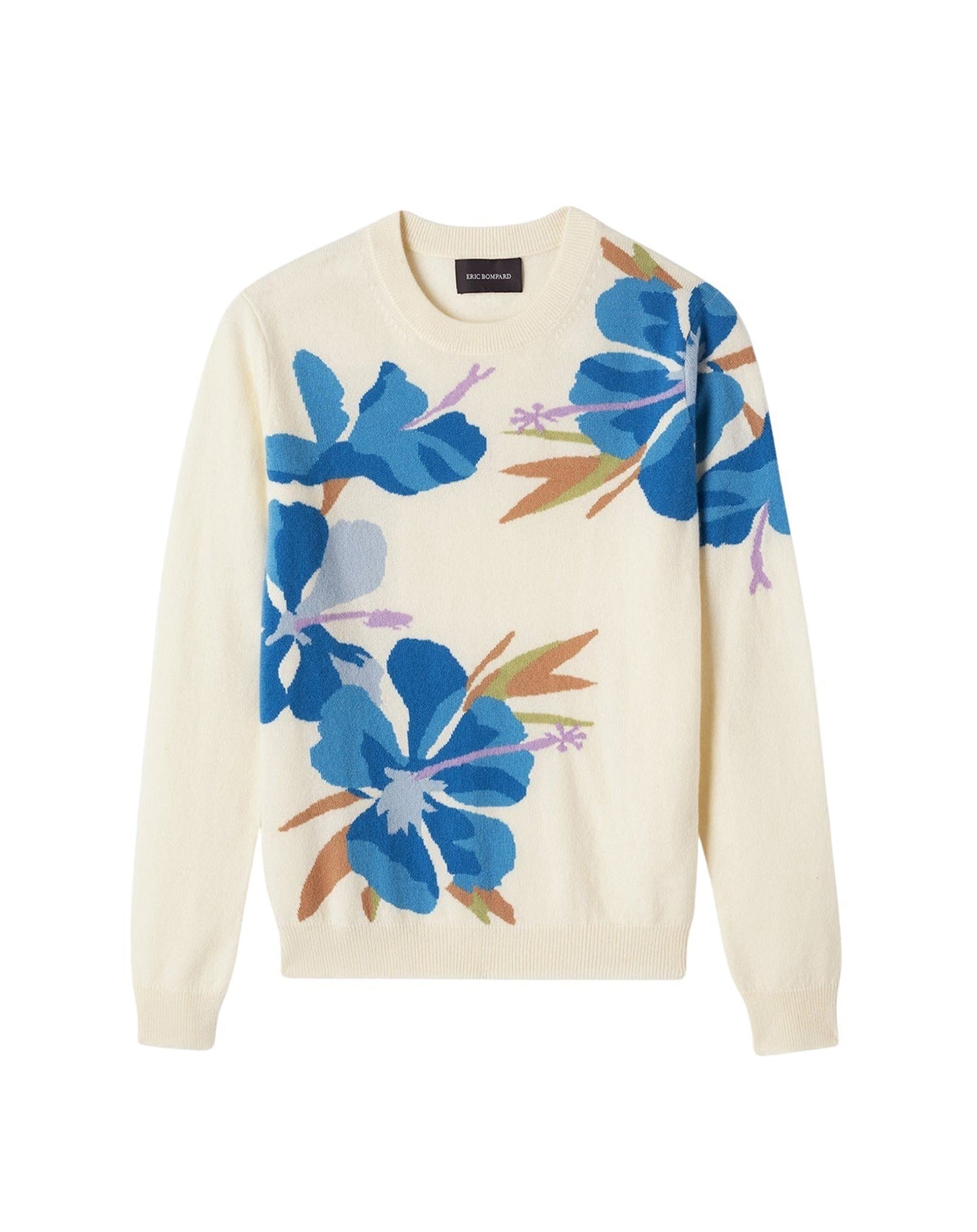 RECO90Ras de cou intarsia hibiscus - Blanc