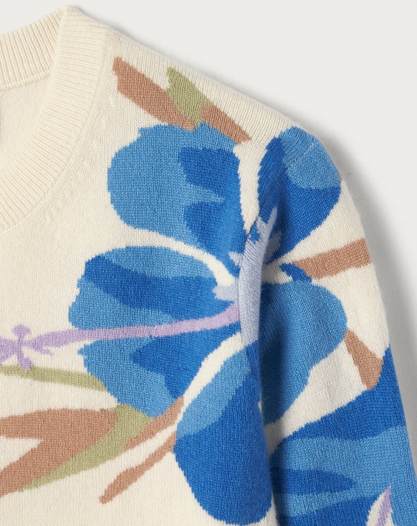 RECO90Ras de cou intarsia hibiscus - Blanc