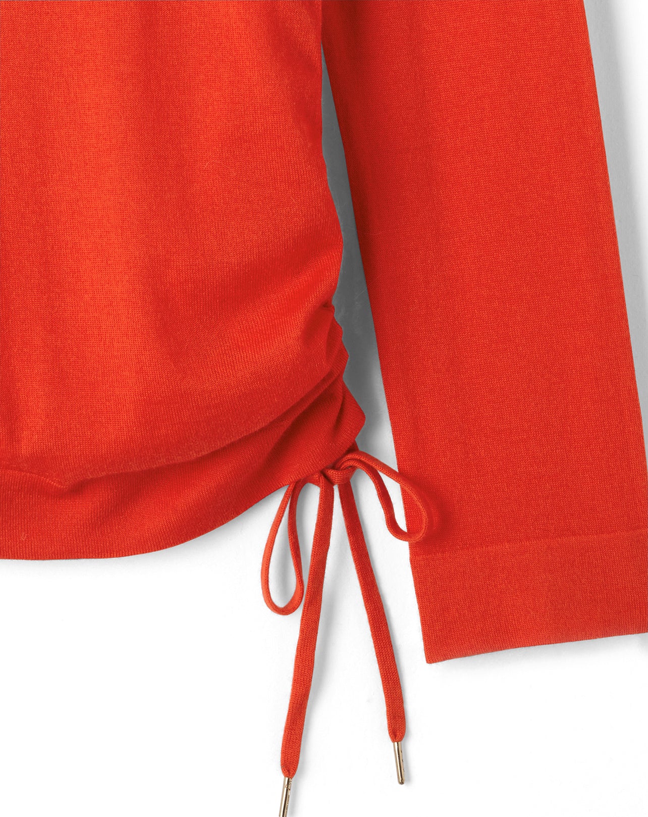 Pull col danseuse cintré ultrafin en cachemire - Feu