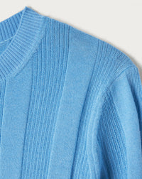 Pull ras de cou ultrafin en cachemire - Aqua