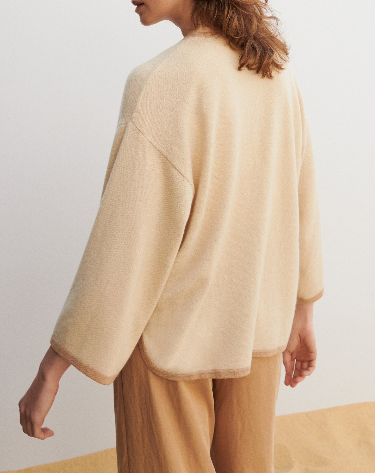 Cardigan Noue à manches 3/4 en cachemire - Camomille & Pampas