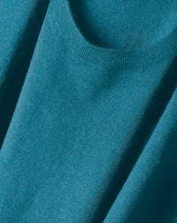 Ultra-fine 3/4-sleeve cashmere and silk crew neck jumper - Vetiver