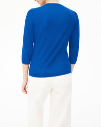 Pull ras de cou ultrafin manches 3/4 en cachemire - Bosphore