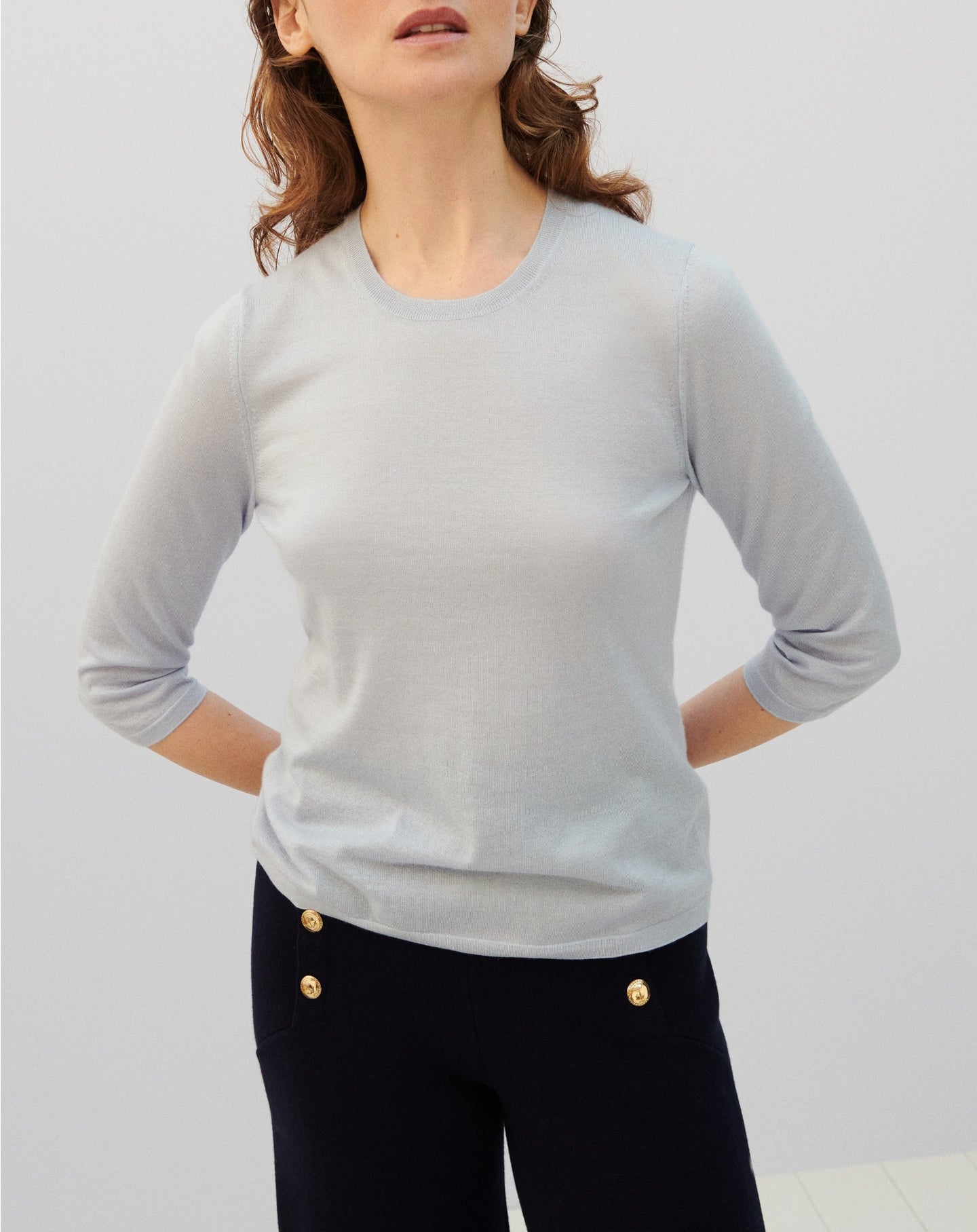 RECO85Pull Col Rond - Bleu Ciel
